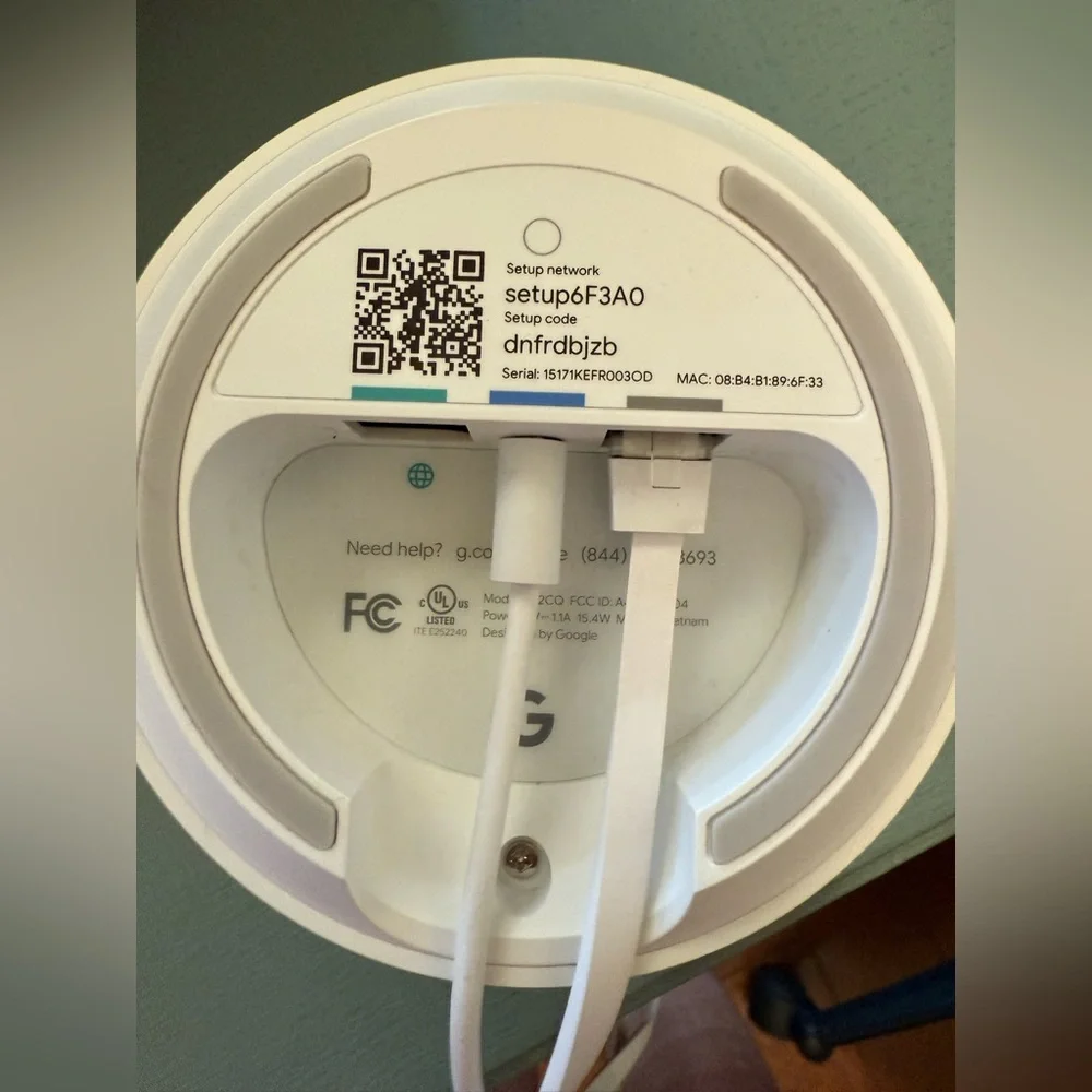 Google Wi-Fi Mesh Router Puck with Power Adapter